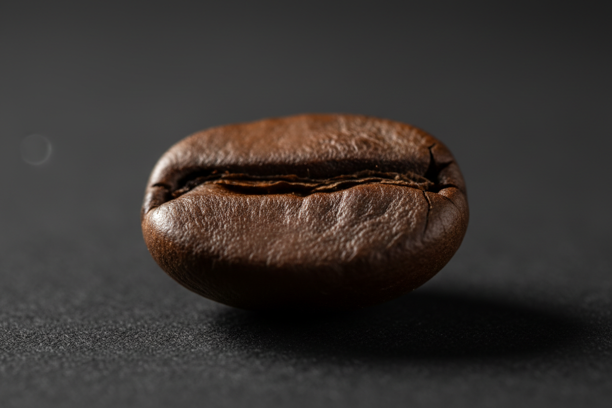 Macro shot of single premium coffee bean