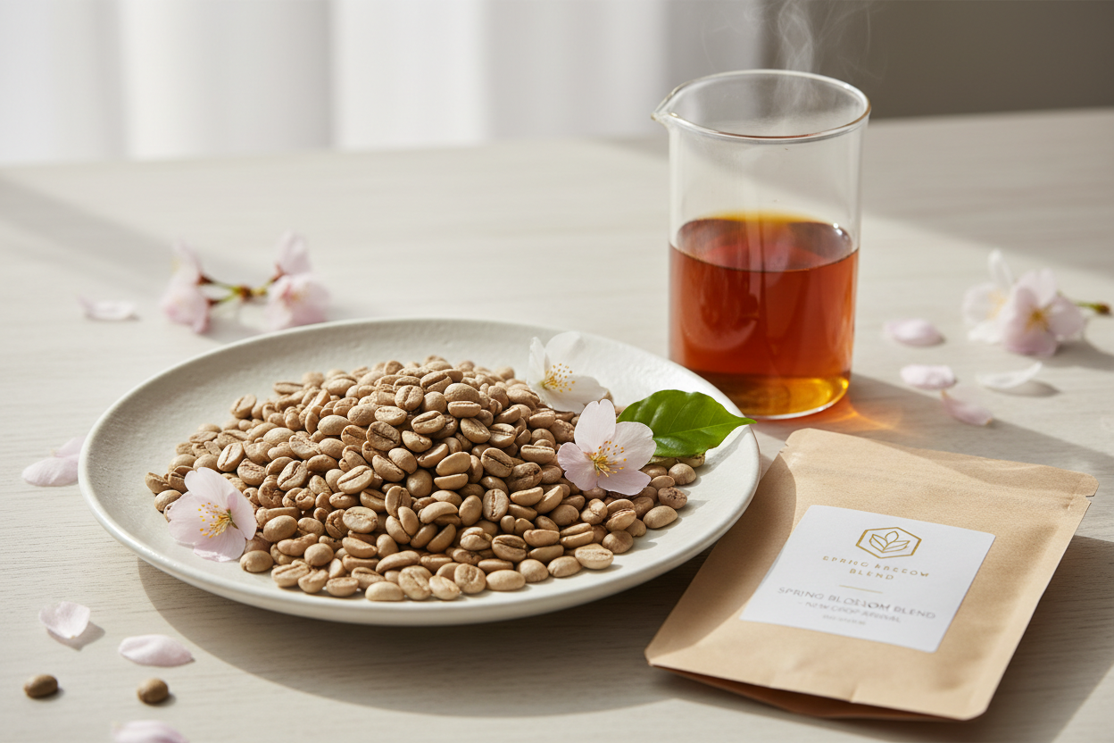 Spring coffee selection with bright floral notes